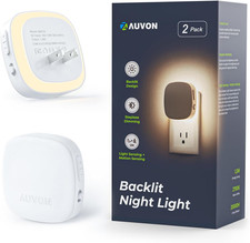 Plug-in LED Backlit Night Light with Motion Sensor & Dusk to Dawn Sensor, Dimmab