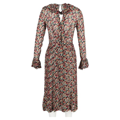 Victoria Beckham Pleated Tea Dress In -Print Silk Women Multicolor Uk Size 8 - Picture 6 of 6