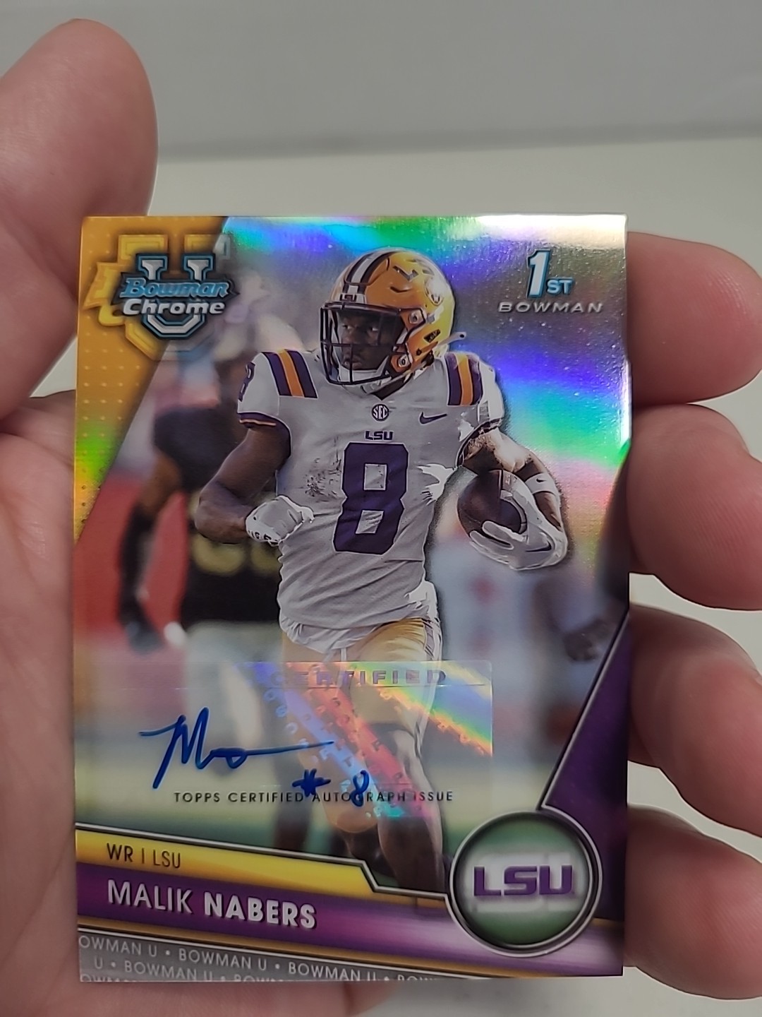 Malik Nabers 2023 Bowman Chrome U 1st Auto Refractor 433 /499 (80)