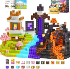 100PCS Minecraft Magnetic Blocks World Set, STEM Kids Toys, Montessori Building