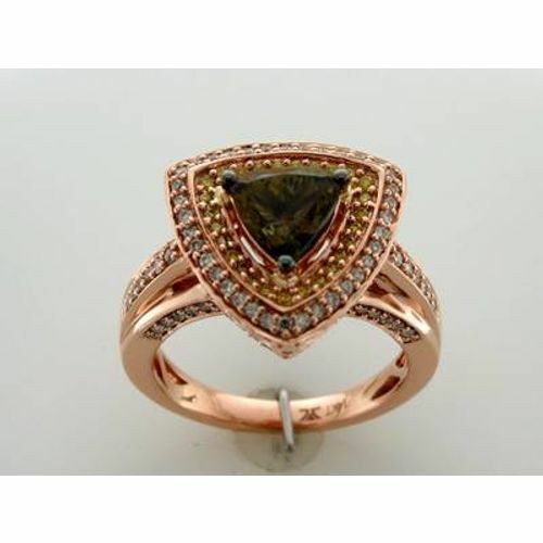 LeVian 14K Rose Gold Brown Tanzanite H-I SI2 Yellow Diamond 2.24 cts Ring Size 7