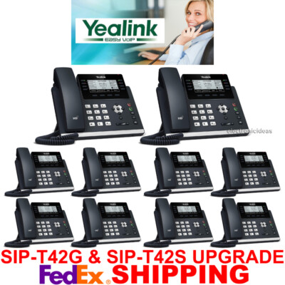 YEALINK SIP-T43U GIGABIT IP VOIP PHONE SYSTEM - 12-LINES - 10 TELEPHONES
