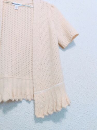 Suéter abierto tejido Ann Taylor Loft para mujer color crema de lana de angora pelo de conejo talla M - Imagen 2 de 4