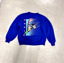 Vintage 90s HOBIE Surfer Beach Style Crewneck Size XL Blue