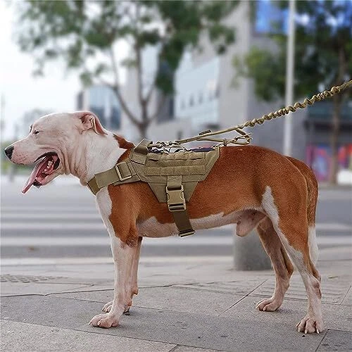 Dog Harness Tactical Military Dog Harness Adjustable M (Chest:28''-35'') Black