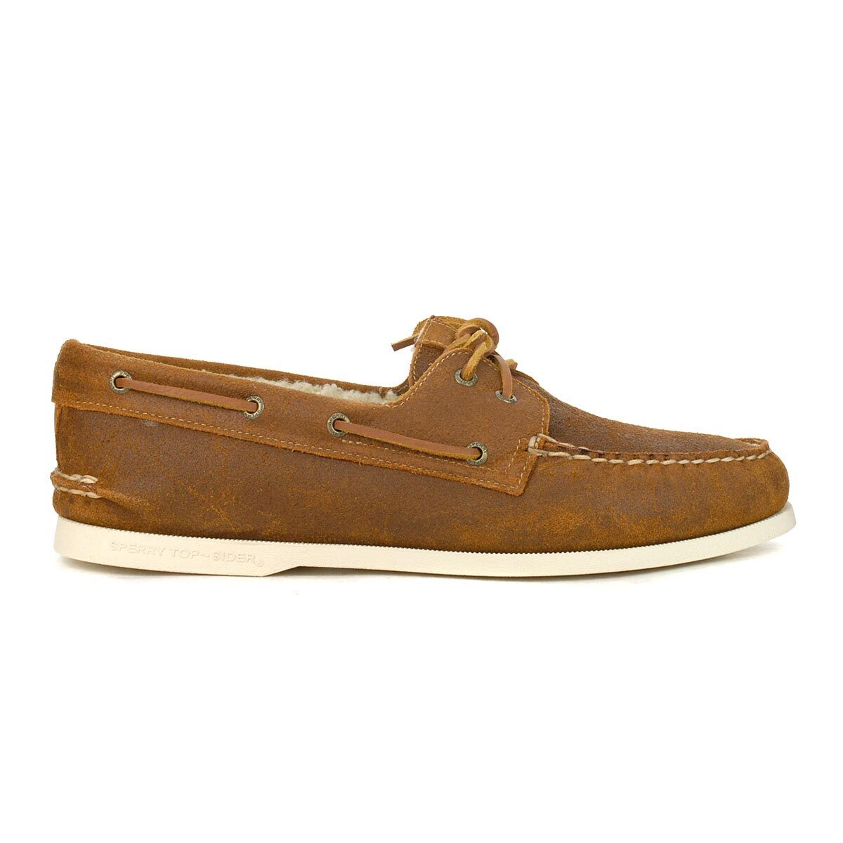 Sperry Men's Authentic Original 2-Eye Seacycled Shearling Tan Boat