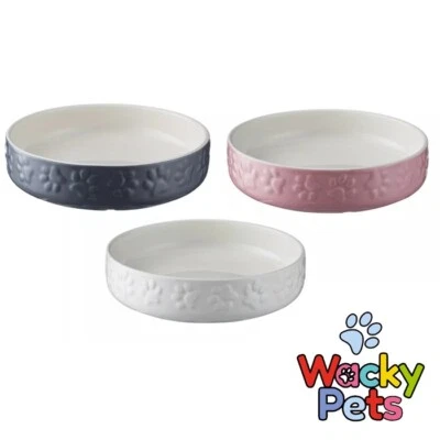 CAT BOWL DISH Mason Cash Stoneware Pet Bowls CERAMIC EMBOSSED x 1 NEW 13CM