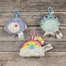 Squishmallow Kellytoy Clip-on Backpack Keychain 3.5" Lot Of 3