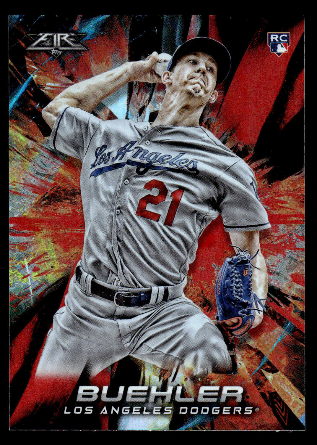 2018 Topps Fire Walker Buehler RC Rookie Red Flame #139