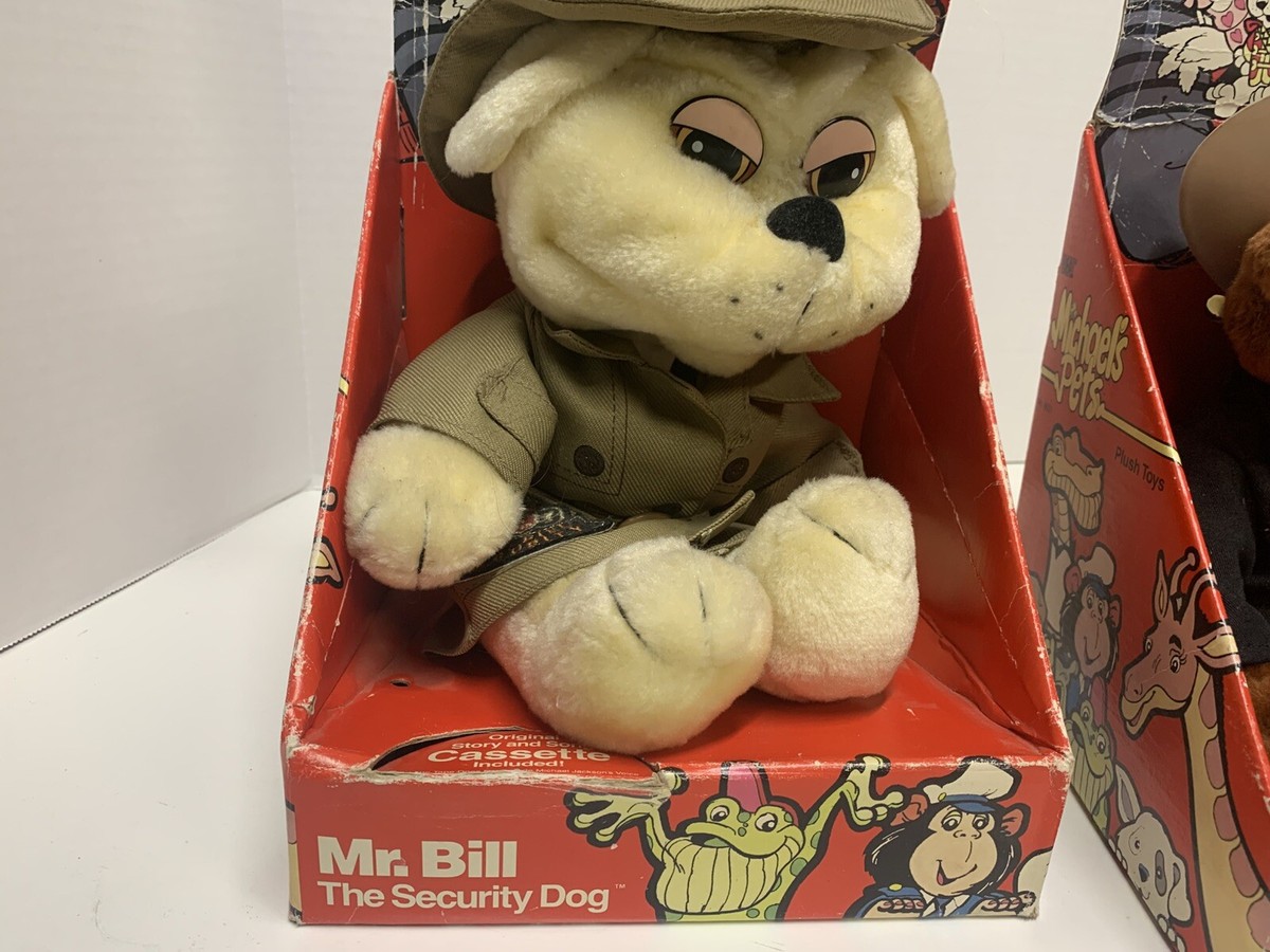 Vintage Michael's Pets Cool Bear & Mr. Bill The Security Dog Plush