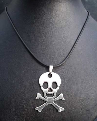 KETTE Totenkopfkette Schmuck Halskette 50cm schwarz Totenkopf EDELSTAHL K645 - Bild 3 von 3