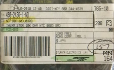 NCP18XH103J03RB Murata THERMISTOR NTC 10KOHM 3380K ROHS 150 PIECES