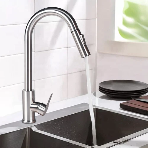 360° Kitchen Sink Mixer Taps Pull Out Spout Spray Single Lever Modern Mono Tap - Picture 9 of 9