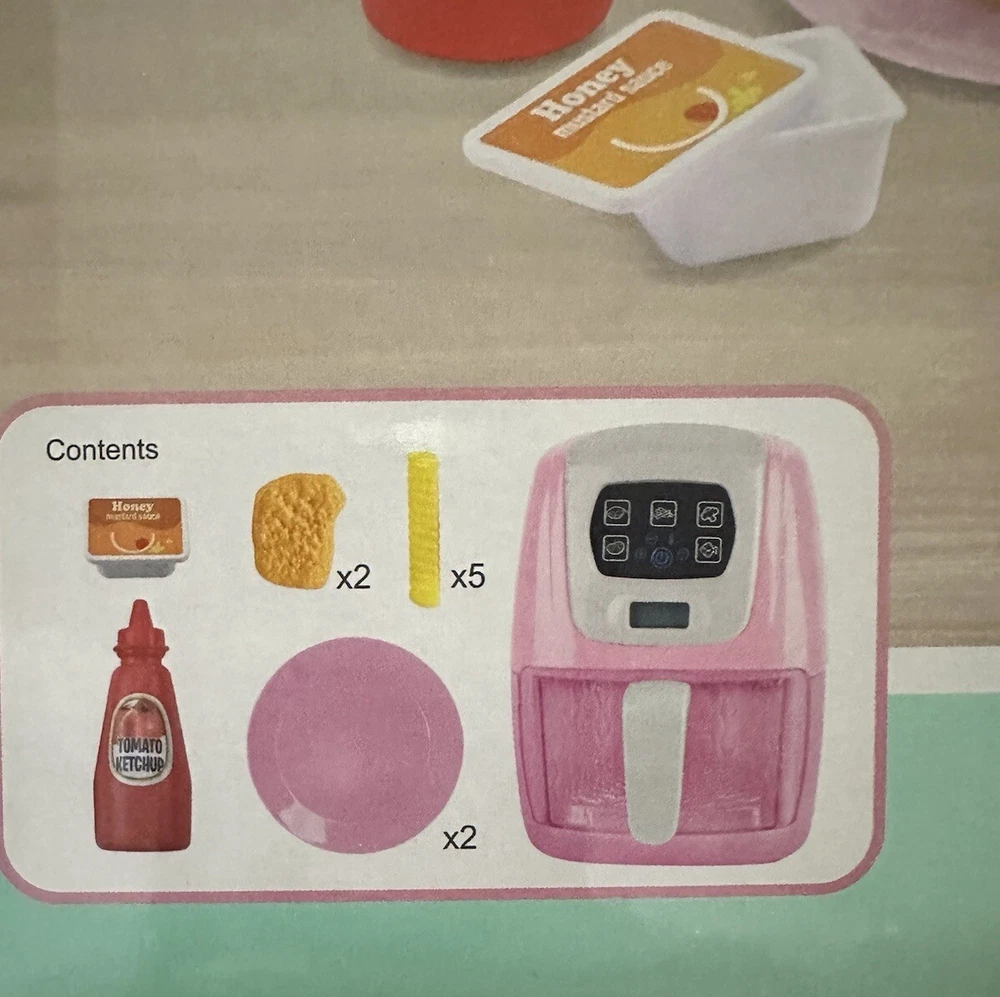 Air Fryer for Kids Kitchen Toys Chef Pretend Play Set Cooking Game with Fries Air Fryer for Kids Kitchen Toys Chef Pretend Play Set Cooking Game with Fries