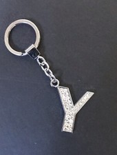 Y initial Crystal Bling Keychain