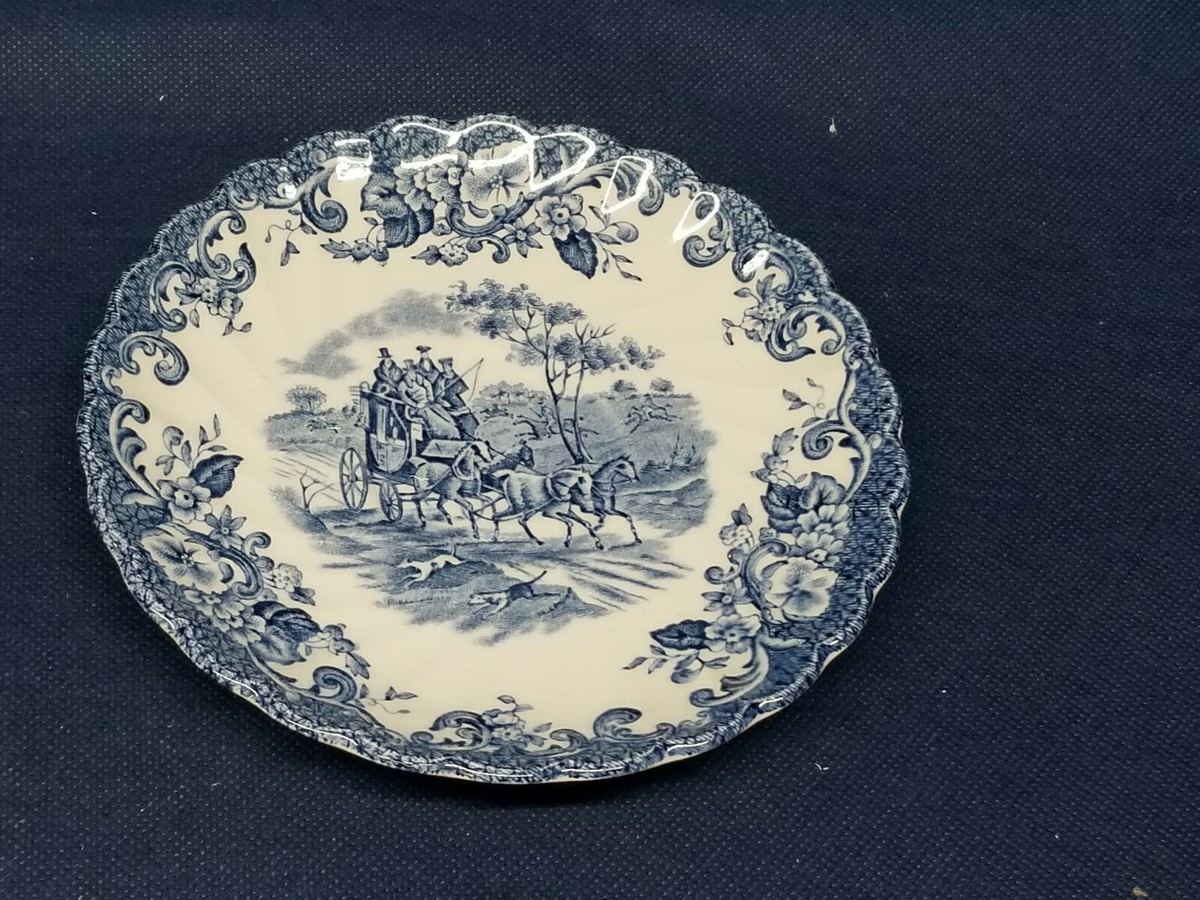Vintage Johnson Brothers Coaching Scenes Blue Ironstone Hunting