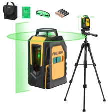 PREXISO 100Ft 360° Laser Level Tripod Cross Line Level Green Self Leveling Level