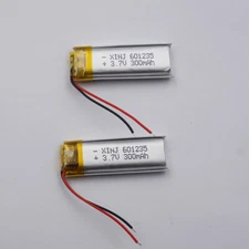2pcs 3.7v 300 mah Rechargeable Polymer Li Battery 601235 Lipo For Recording Pen