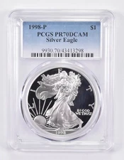 1998-P PR70 DCAM American Silver Eagle PCGS Blue Label