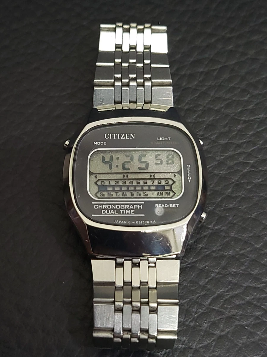 Citizen Vintage 1970s Digital Watch 4 098161 K Japan Made with Original Bracelet
