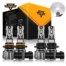 AUXBEAM 9005+9006 40000LM LED Headlight Combo High Low Beam 4pcs Bulbs Kit White