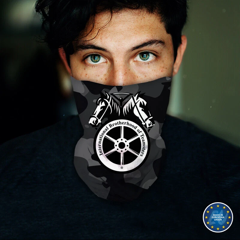 Washable Fabric Face Cover Neck Gaiter Dark Camo Teamsters Print EU Made - Image 3 of 4