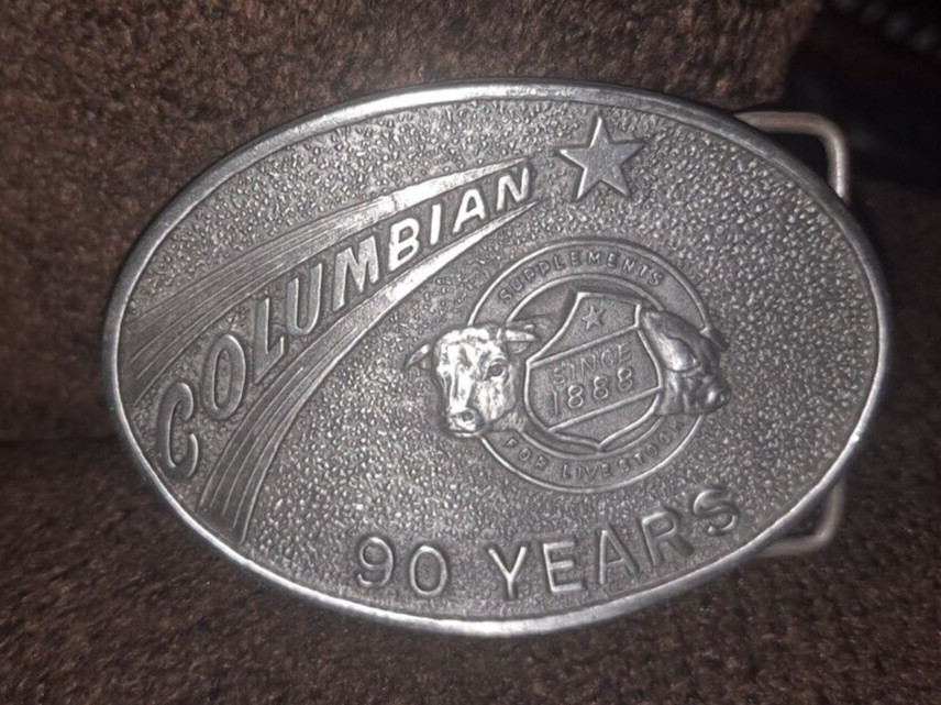 Colombian supplements for livestock 90 years 1978 farm farming belt buckle