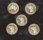 Horse Head Western Style Concho / Conchos 1" Five Count Bronze
