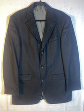 Oscar De La Renta Mens Black Wool CASHMERE Blazer/ Jacket Sport Coat Size 42 L