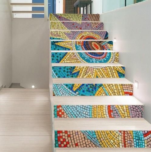 Autocollant Mural 3D Effet Ancien - Marche D'escalier - Décor Photo Mural