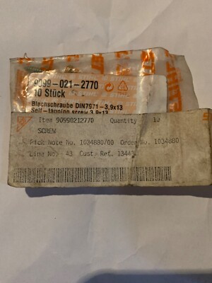 Genuine Stihl Self-tapping Screw Din7971-3.9x13 - 9099 021 2770 | eBay