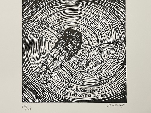 Grabado de Janet Brossard. ̈Población Flotante ̈. 2013. Original firmado - Imagen 5 de 12