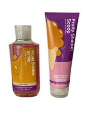 Bath  Body Works Fruity Sherbert Scoop Orange Shower Gel/Body Cream Set