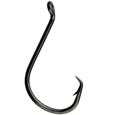 100pcs Strong Offset Sport Circle Fishing Hook Black High Carbon Steel Hook 7384