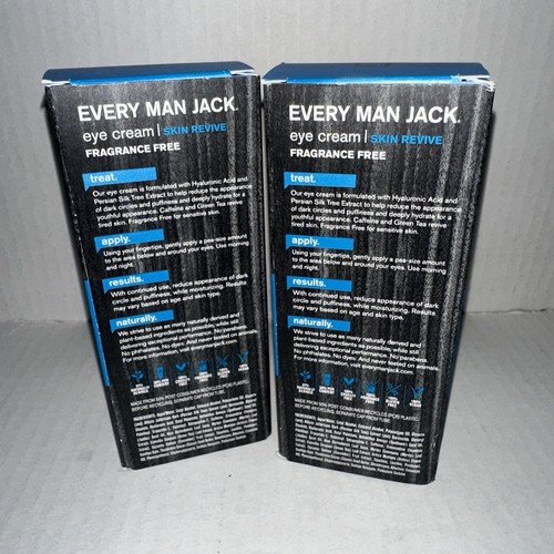 Every Man Jack Face Eye Cream Revive 0.5 Oz Lot of 2 - Picture 2 of 2