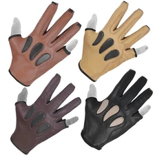 Leather ITALIAN Archery 3 Finger Right hand Black, Brown, Dark brown, Beige