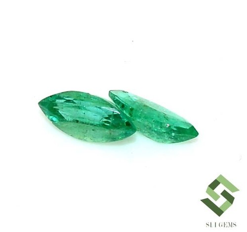7x3.25 mm Natural Emerald Marquise Cut Pair 0.62 CTS Loose Certified Gemstones - Picture 6 of 6