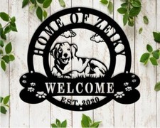 Personalized Labrador Dog House Metal name sign, Outdoor Decor, Gift, Patio