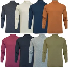 Mens Mock Neck Lightweight Baselayer Turtle Funnel Neck Winter Golf Top M - 3XL