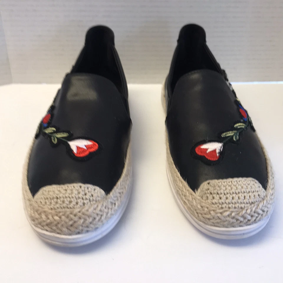 WANTED Mujer Talla 10M Alpargatas Zapatos Sin Cordones Puntera Floral Bordado Foto 4 de 4