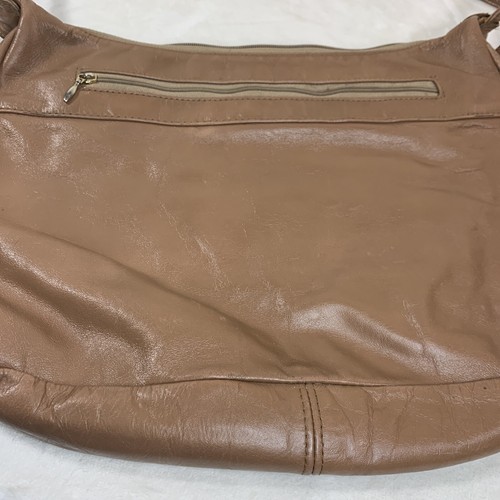 SAS Vintage Natural Tan Beige Brown Leather Shoulder Bag Purse Knot Strap VTG - Picture 13 of 18