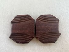 Vintage Art Deco Wood Hand Carved Belt Buckle