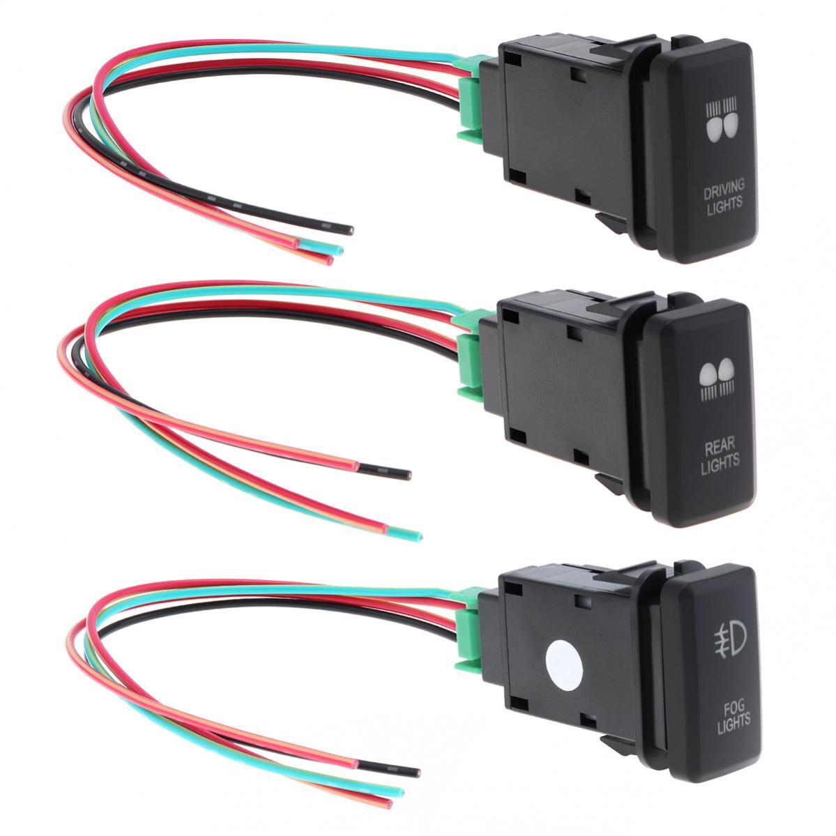 12V ON/Off Push Button Switch with Blue Backlight Fit for