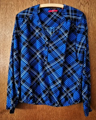 S. Oliver Bluse blau kariert 100% Viskose Gr. 38 Damen - Bild 1 von 4