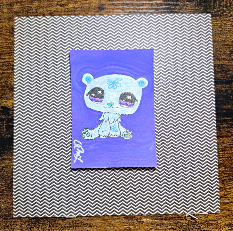 Original ACEO Polar Bear Cute OOAK ATC By annamaes.artistry 