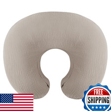 Onacosht Muslin Nursing Pillow Cover 100 Cotton Soft Fog Grey for Infant Feedin