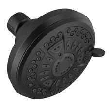 6-Spray Patterns 1.75 GPM 4.38 In. Wall Mount Fixed Shower Head in Matte Black