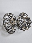 2 Rustic Wire Egg Shaped Décor With Shaped Flowers, 4 Inches Long, 3 Inches Wide — photo 3