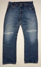 Vintage Levi’s 501 Button Fly Straight Leg Sashiko Mend Denim Jeans 33 x 31*