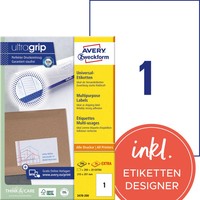 1 Bis 12X Avery Zweckform Universal-Etiketten, 210 X 297 Mm, Weiß Bis 13% Rabatt